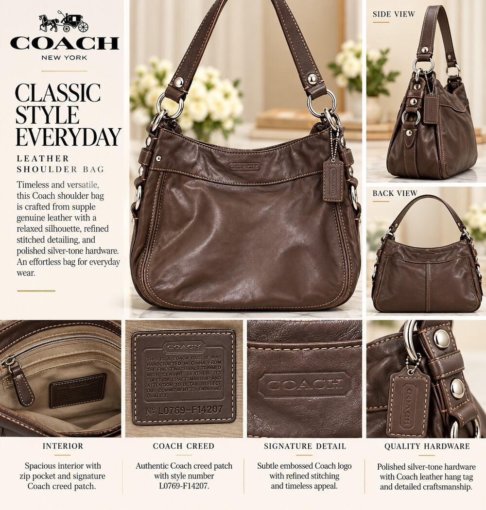 Coach 2009 Chocolate Brown Zoe Hobo Shoulder Bag